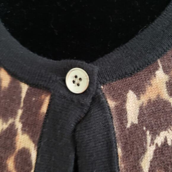 Ann Taylor Amimal Print Button Front Long Sleeve Pocket Knit Sweater Cardigan SP - Picture 7 of 11